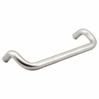 This offset door pull is constructed from stainless steel with a silver finish. It measures 0.47 inches in width and 2 inches in height. Suitable for use on industrial enclosures, cabinets, and machinery doors