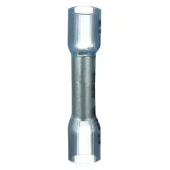 VELVAC heat shrink insulated butt splice connector for joining two wires of 16 AWG to 14 AWG. Rated 600 V, the connector provides a weatherproof seal when heated, suitable for electrical connections in environments where moisture resistance is required. Pack of 10.