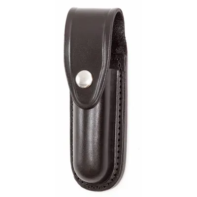 GOULD & GOODRICH, INC. Flashlight Pouch: Black, Leather, Basket Weave - Duty Equipment Pouches