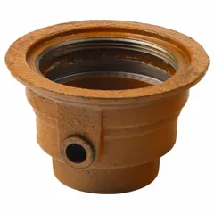 Round floor drain body with 2 in nominal pipe size and No Hub connection. Includes a trap primer connection to maintain trap seal. Finished in yellow. Used in light commercial applications for draining surface water from indoor areas such as basements, utility rooms, and commercial kitchens.
