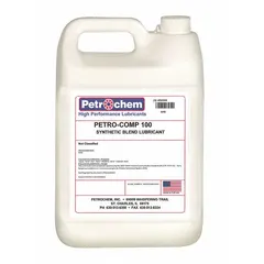 PETROCHEM Compressor Oil is a lubricant for air compressors, supplied in a 1-gallon jug. It has an SAE Grade of 30, ISO Viscosity Grade of 100, and a Viscosity Index of 68. Formulated to reduce friction and wear in rotary screw, reciprocating, and vane compressors.