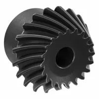 Spiral Bevel Gear: Spiral, Gear Ratio 2, Left Hand, Module m 2.5, 20 Teeth, Black Oxide-Coated Steel (MPN SBS2.5-2040L)