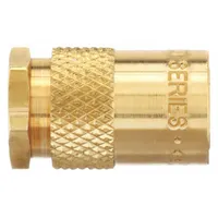 PARKER Hydraulic Quick Connect Hose Coupling: 1/4 in Coupling Size, Brass, 11.36 lpm Max. Flow Rate (MPN P208-01A)
