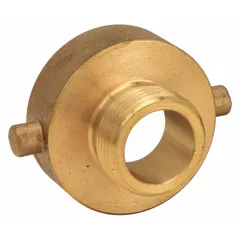 Cast brass straight adapter with National Hose (NH) threads on both ends. Connects hoses of different sizes in fire hydrant and standpipe systems. Compatible pipe size: 1-1/2 in x 1 in.