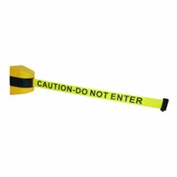 APPROVED VENDOR Wall Mounted Retractable Belt Barrier: Screws, 20 ft Belt Lg, Caution Messaging