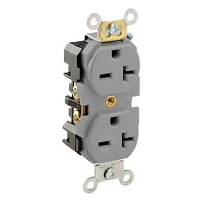 LEVITON Plugs and Receptacles: Duplex, 6-20, Gray, 250V AC, 20 A, 2 Pole / 3 Wire (MPN 5462-GY) - General Purpose Receptacles