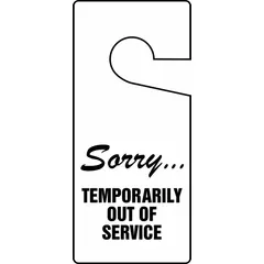 White rectangular plastic safety tag, 4 inches wide by 9 inches tall, for indoor/outdoor use. Blank header allows custom messaging in English. Sold in a 10-pack. Suitable for hazard identification and lockout/tagout procedures in industrial environments.