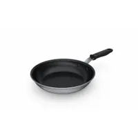 VOLLRATH Fry Pan: Non-Stick, 12 11/16 in Top Dia, Stainless Steel, Black/Silver, Silicone, Metal (MPN 692412)