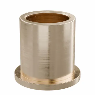 OILITE Flanged Sleeve Bearing: Bronze, SAE 841, 20 mm Bore, 26 mm OD, 30 mm Lg - Lubricated General Purpose Metallic Flanged Sleeve Bearings