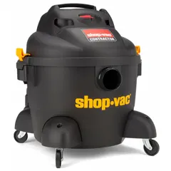 General-purpose wet/dry vacuum with a 6-gallon plastic tank. Features a 1-1/4 in diameter hose and 7 ft hose length for standard-duty cleanup of liquids and dry debris in workshops, garages, and industrial environments.