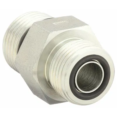 AEROQUIP Hydraulic Hose Adapter: 3/8 in x 1/2 in Fitting Size, Male x Male, ORS x ORB - ORS-to-ORB Steel Hydraulic Hose Adapters
