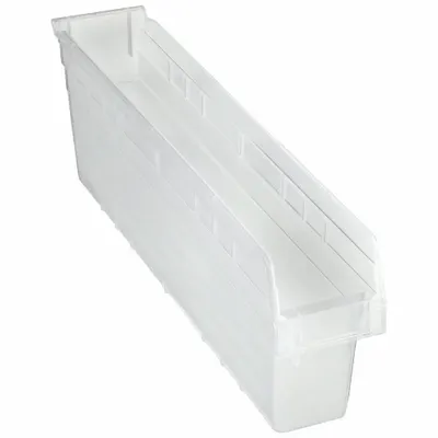 QUANTUM STORAGE SYSTEMS Shelf Bin: 23 5/8 in Overall Lg, 4 3/8 in x 8 in, Clear - Clearview Plastic Shelf Bins