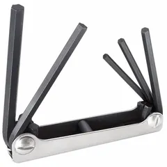 This folding hex key set contains 5 SAE standard end short keys with a satin finish, housed in a folding holder. Designed for turning hex fasteners in confined spaces, it is suitable for electrical, mechanical, and maintenance tasks where portability and compact storage are required.
