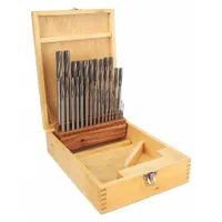 This 29-piece set of high-speed steel spiral-flute chucking reamers is used for precision sizing and finishing of pre-drilled holes. The spiral-flute design provides smooth cutting and efficient chip evacuation. Suitable for use on metal, wood, and plastic in maintenance, tool-and-die, and production applications