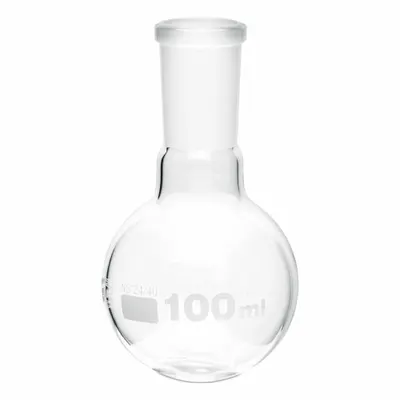 OEM APPROVED VENDOR 100 mL Round Glass Boiling Flask, Colorless, 24/40 Stopper - Glass Boiling Flasks
