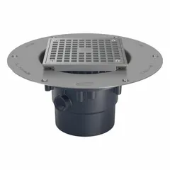 This ZURN height adjustable floor drain is constructed of PVC with a solvent weld connection for 2 in nominal pipe size. It features a 5 in bronze grate and is suited for commercial and industrial drainage applications where height flexibility is required.