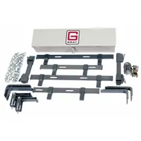 This jack bracket and chain kit is designed for use with transmission jacks. It has a 1-ton load capacity and is compatible with transmission jack model MM-2000. The kit provides secure attachment and support for transmission removal and installation tasks