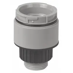 This adapter is designed for use with KombiSIGN 40 modular tower light systems. It enables mounting and electrical connection of tower light segments. The adapter has an overall height of 1 13/16 inches and is suitable for industrial environments requiring visual signaling for machine status or process monitoring.