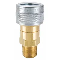 PARKER Quick Connect Hose Coupling: 1/4 in Body Size, Socket, Push-to-Connect, Brass/Steel, MNPT (MPN TL-251-6MP)
