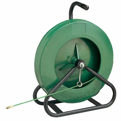 GREENLEE Fish Tape: 150 ft Lg, Manual Wind Tape Retraction, Round Tape Shape - Non-Conductive Fish Tapes