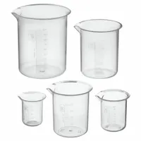This beaker set includes low form, translucent, colorless polymethylpentene beakers with molded graduations for volume measurement. Non-sterile, suitable for general laboratory, educational, and industrial liquid handling applications