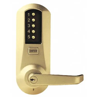 SIMPLEX 5021-XS-WL-04-41 Mechanical Push Button Lockset, Brass, Clutch Lever - Mechanical Keyless Access Locksets