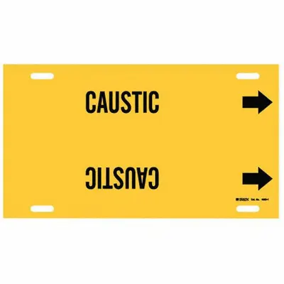 BRADY Caustic Strap-On Pipe Marker - Caustic Strap-On Pipe Markers
