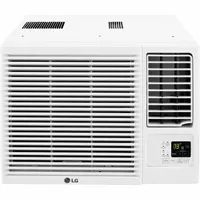 LG Window Air Conditioner: 300 sq ft – 330 sq ft, 7,600 BtuH, 115V AC, 5-15P, Electric Heat (MPN LW8023HR)