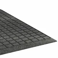 Entrance Runner: Waffle, Outdoor, Heavy, 4 ft x 10 ft, 3/8 in Thick, Polypropylene, Rubber, Grays