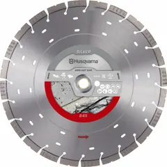 Diamond blade for cutting concrete and reinforced concrete. 14 in diameter with 1 in arbor. Suitable for wet or dry operation with masonry saws. Better performance grade.