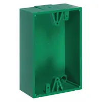 This green polycarbonate back box kit is designed for use with Select-Alert alarm and wall fixture covers. It provides a secure enclosure for wiring and components, supporting installation in industrial settings