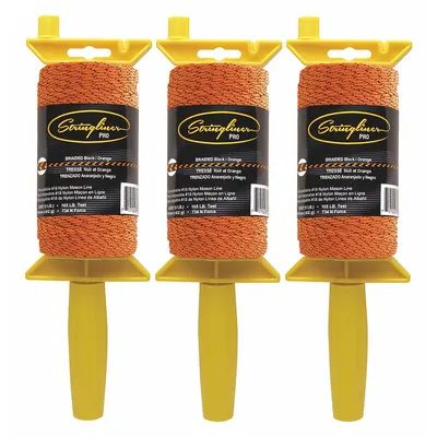 STRINGLINER Mason's Line Reel: Line Type Braided, Material Polyethylene - Masonry Leveling Line