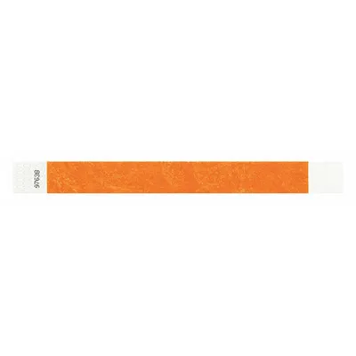 ID Wristband: No Legend, 10 in Overall Lg, 1 in Overall Wd, Tyvek, Orange - Security Wristbands