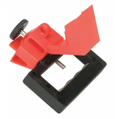 This 6-pack of clamp-on circuit breaker lockouts is designed for use with oversized circuit breakers rated for 480/600V AC. The lockouts secure the breaker in the off position during maintenance, supporting lockout/tagout safety procedures. No cable tie slot is included.