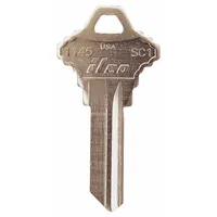 Key Blank: Compatible with Schlage Locks, Key ID # SC1, 5 Pins, Brass (MPN 1145-SC1)