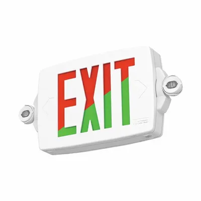 ACUITY BRANDS Exit Sign - Plastic Exit Signs with Round Side-Mount Light Heads