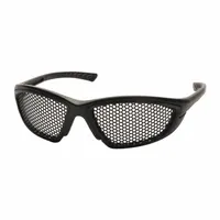 Full-frame, uncoated, vented safety glasses with a punched black lens and black frame. Designed for impact resistance in industrial settings such as machining, material handling, and general maintenance. The vented frame helps reduce fogging while the full-frame construction provides debris deflection