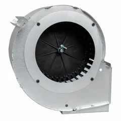 This assembled direct-drive blower is designed for in-line duct mounting to boost airflow in HVAC systems. It delivers 295 cfm at 0.250 in static pressure, powered by a 1/26 hp, 120V AC, single-phase motor. Suitable for overcoming static pressure losses in residential or light commercial duct runs.