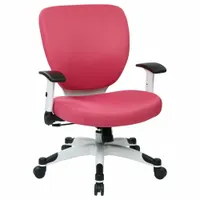 OFFICE STAR Office Chair: Ht, Pink, Mesh Material, 19 1/4 in Back Ht, 20 1/2 in Seat Wd, White Frame (MPN 5200W-261)