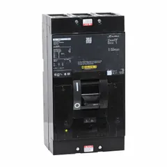 Fixed configuration molded case circuit breaker with line/load lugs. Rated 350 A with 25 kA interrupting capacity at 600 V AC. Suitable for overcurrent protection in industrial power distribution panels, motor control centers, and switchboards.