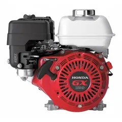 Horizontal-shaft gasoline engine delivering 3.2 hp and 5.5 lb-ft gross torque. Features recoil start, a 3/4 in keyed shaft, and includes a muffler. Suitable for powering light-duty industrial equipment such as pressure washers, generators, and pumps.
