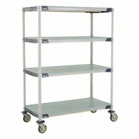 METRO Utility Cart: 50 in x 26 in, 67 in Overall Ht, 4 Shelves, Antimicrobial/Corrosion-Resistant (MPN X556EFX3)