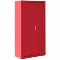 SANDUSKY Shelf Cabinet: 30 in x 18 in x 66 in, Swing Handle & Keyed, 24 ga Panel Thick, Frame, Red (MPN VF31301866-01)