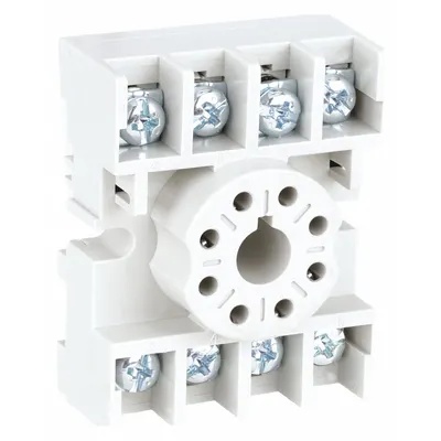 SCHNEIDER Relay Socket: 15 A Rating, 8 Pins, A Socket, Std - DIN-Rail Mounted Sockets