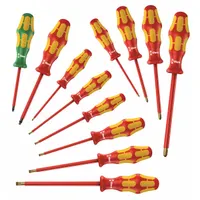 WERA Insulated Screwdriver Set: 11-20 Pieces, 12 Pieces, Phillips/Slotted/Square Tip, Ergonomic Grip (MPN 05347900001)