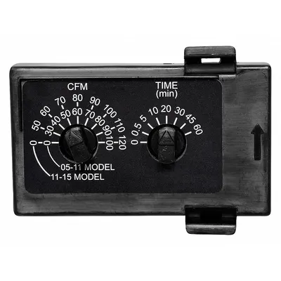 PANASONIC Speed Control: Polypropylene, Black, 0 to 60 min Timer, Dial - Controls for Bathroom Exhaust Fans