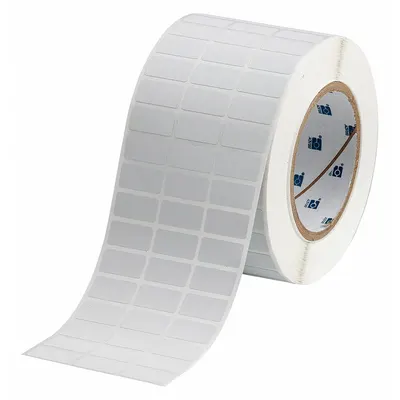 BRADY Wraparound Label: 1/2 in x 1 in, Polyvinyl Fluoride, Black on White - Brady Precut Label Rolls