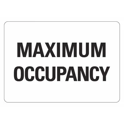 LYLE Office and Facility Sign: Aluminum, Mounting Holes Sign Mounting - Maximum Occupancy Signs