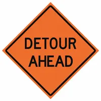 Roll Up Traffic Sign: 48 in x 48 in Nominal Sign Size, Polyester/PVC, 0.015 in, W20-2 MUTCD, Orange (MPN 669-C/48-EMO-DA)