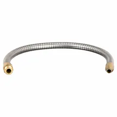 Metal flex hose designed for solvent-based parts washers. Connects pump to nozzle for solvent delivery. Compatible with Zep parts washers.